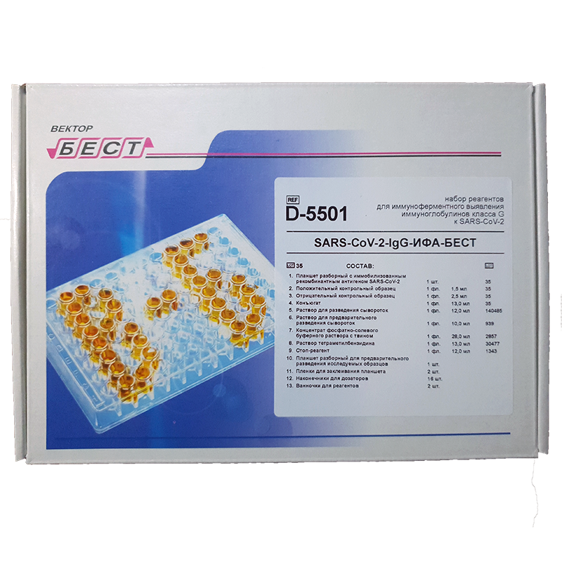 Набір реагентів для виявлення SARS-CoV-2-IgG-ІФА-БЕСТ